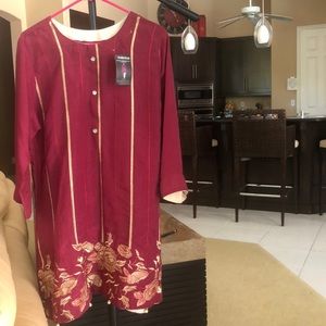 Maroon kurta with gold work